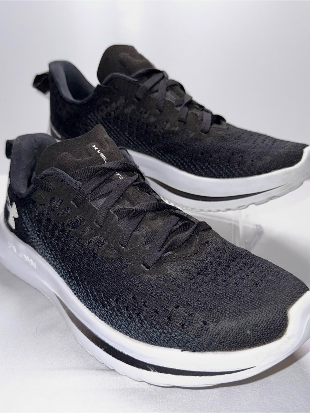 Under Armour Women’s Black and White Knit Running Shoes